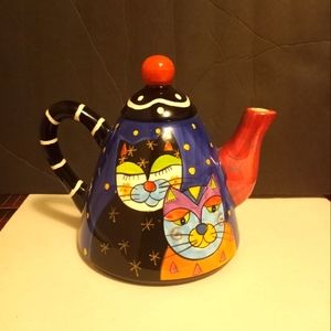 Vintage hand painted Milson & Louis ceramic Whimsical Cat Tea pot
